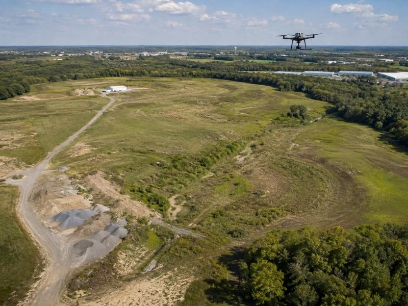 Land mapping drones in Bowling Green KY capturing terrain, slopes, drainage paths, and site conditions before design work.
